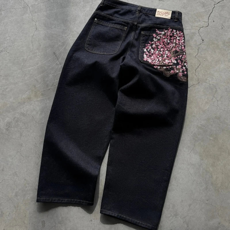 Cherry Blossom Baggy Denim