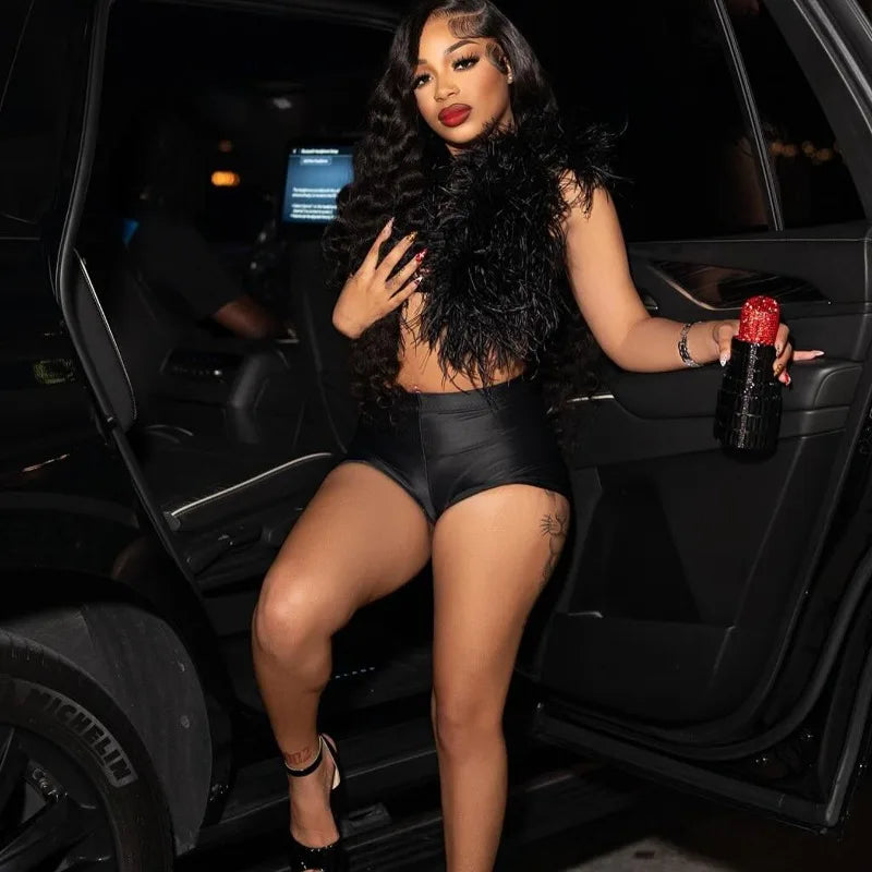 Fur Patchwork Tank & Shorts