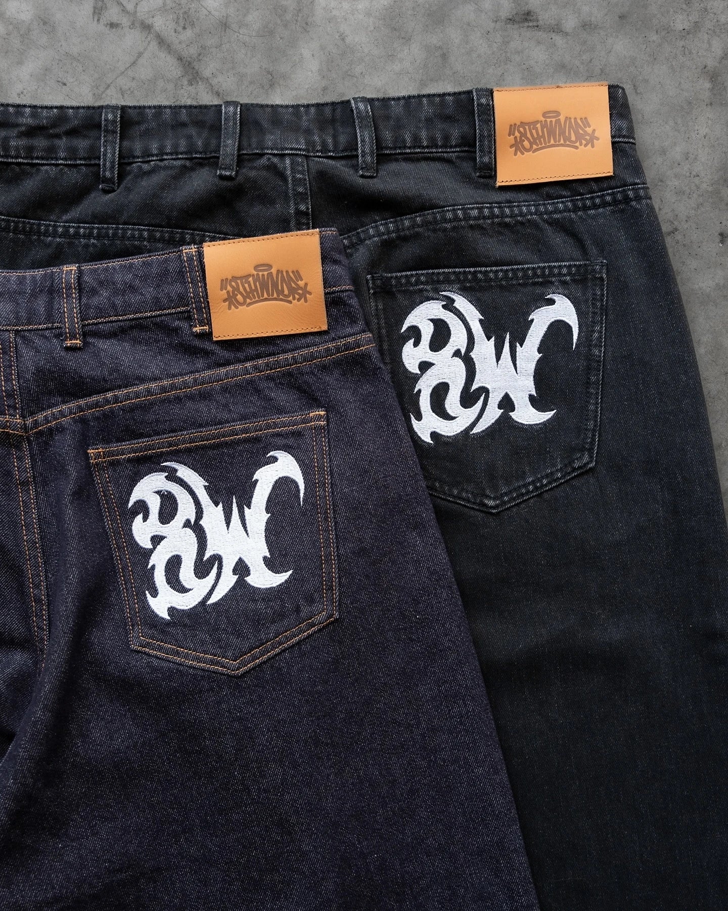 Baggy Embroidered Denim Jeans