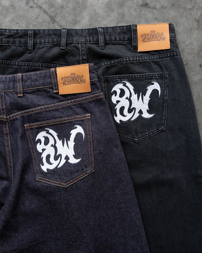 Baggy Embroidered Denim Jeans