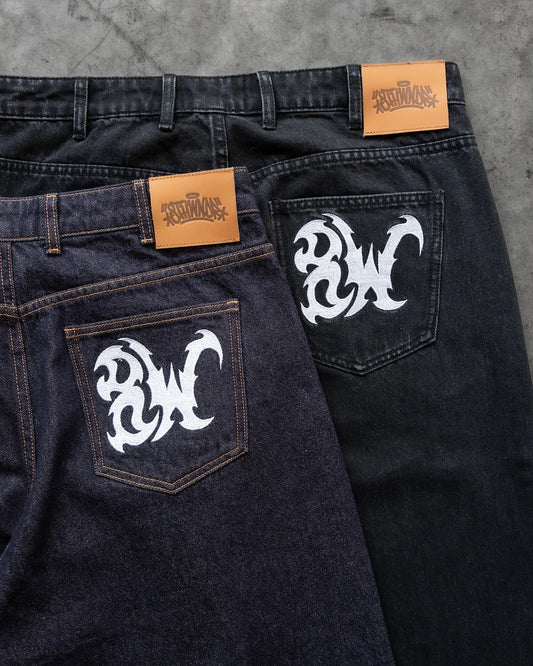 Baggy Embroidered Denim Jeans