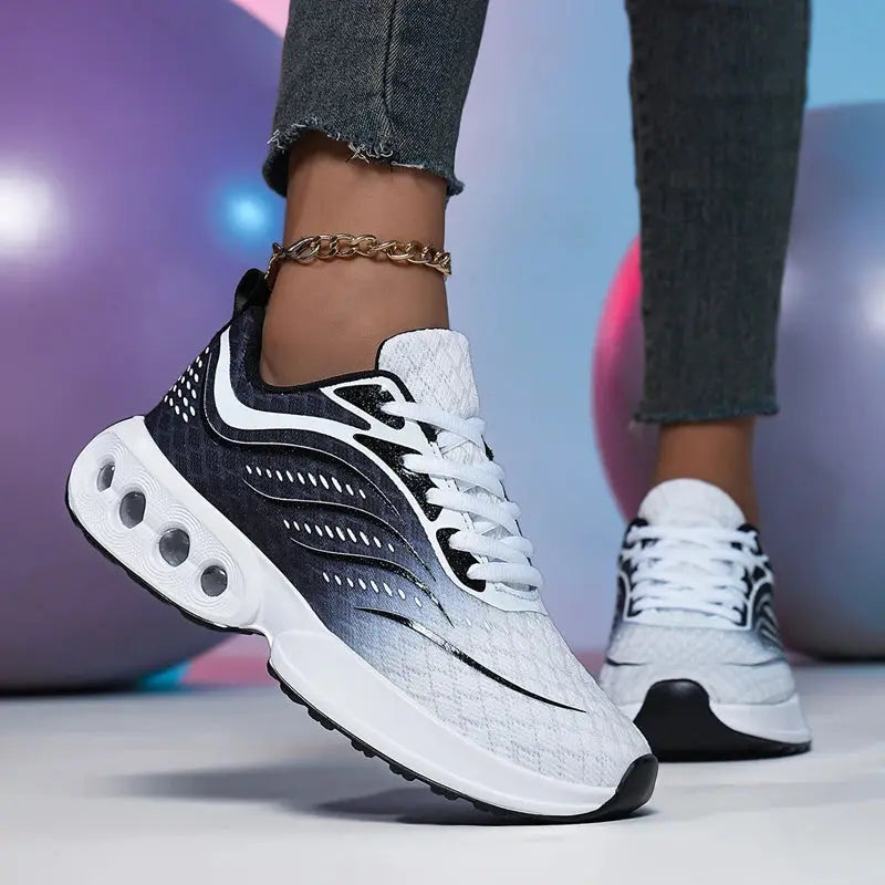 Spring and Autumn New Air cushioned Women's Shoes Mesh Breathable and Lightweight Sneaker Fashionable Casual Running Footwear - Chicchar Fashion