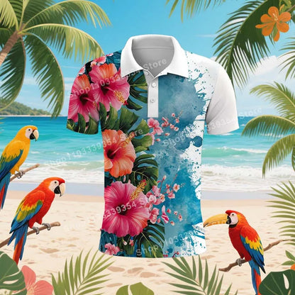 Polyester Hawaiian Golf Polo
