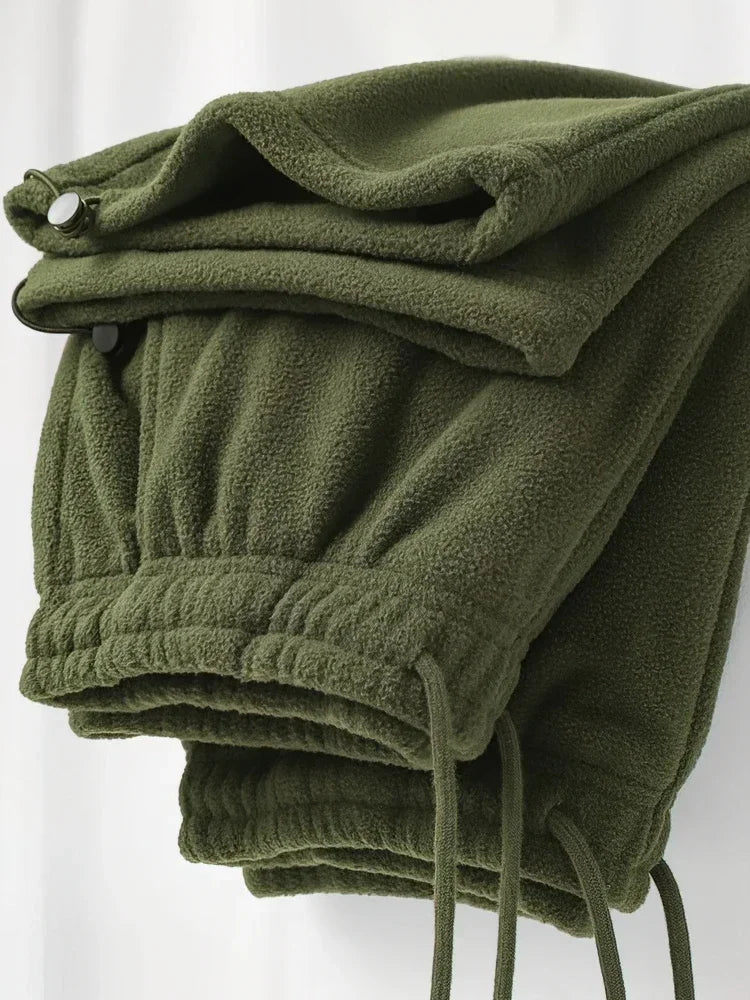 Fleece Wide Leg Baggy Joggers