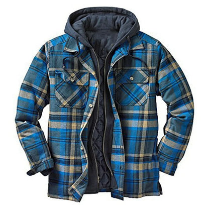 Plaid Hooded Jacket Warm