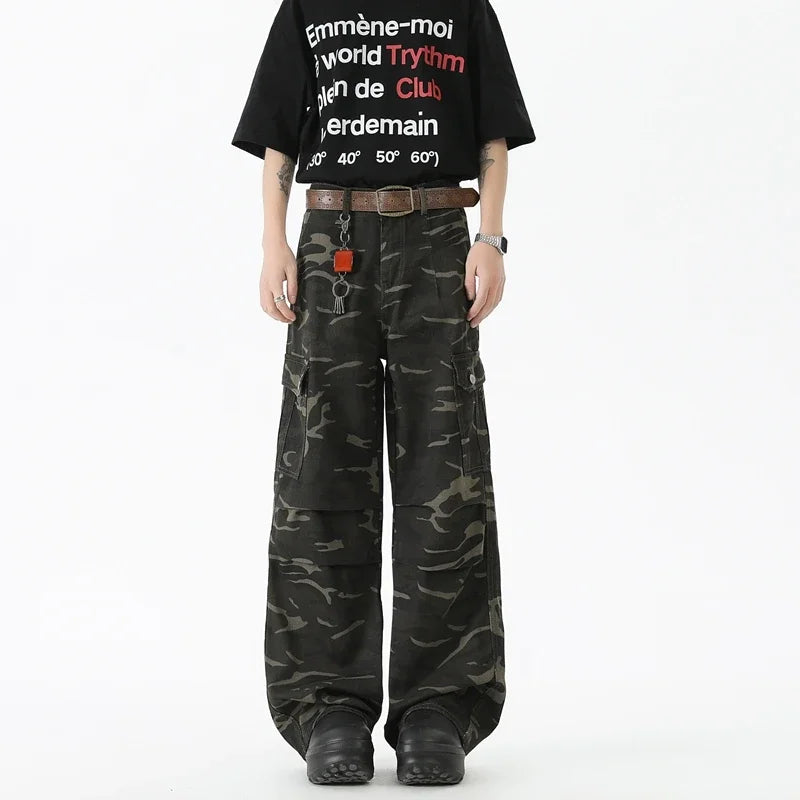Cotton Cargo Camouflage Jeans