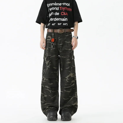 Cotton Cargo Camouflage Jeans