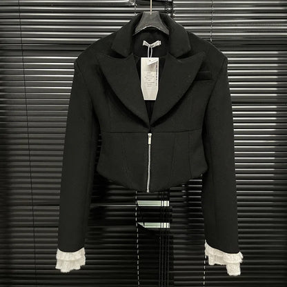 Woolen Blazer High-Waist Set