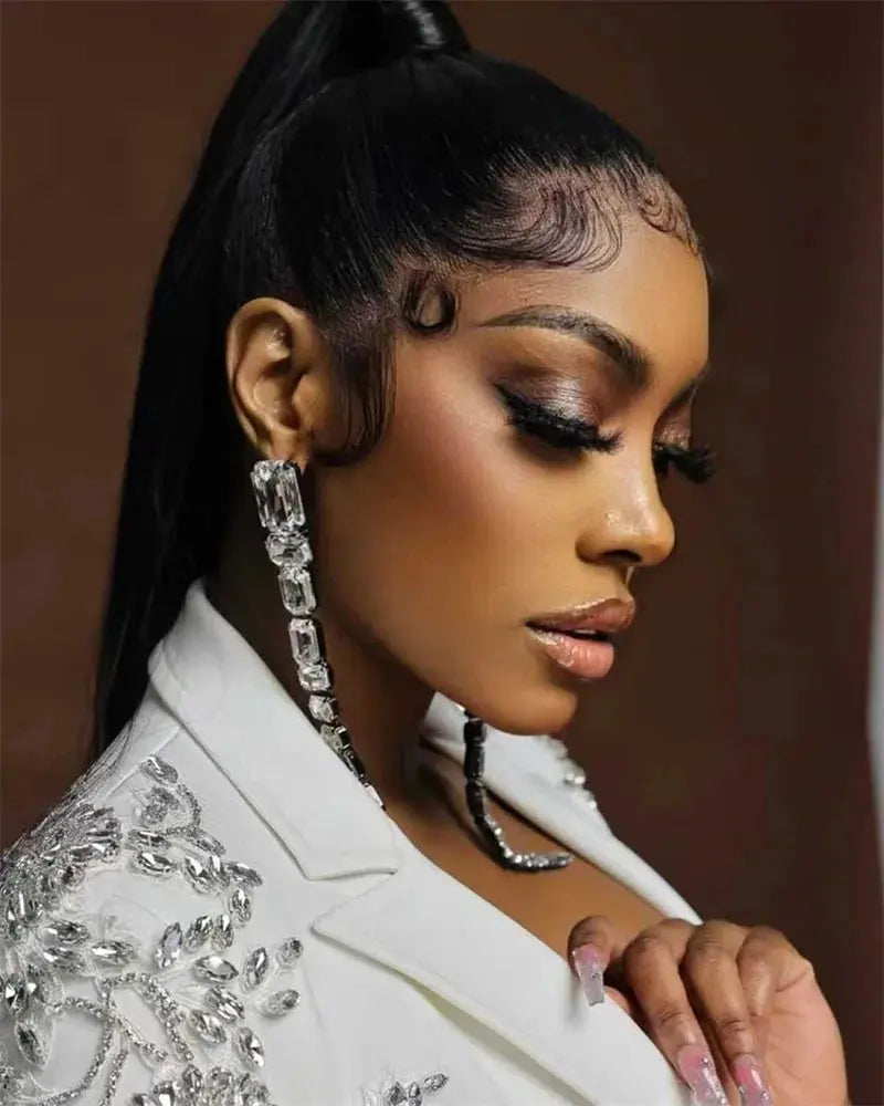 White Crystals Women Suit Set 2 Piece Blazer+Pants Trousers Formal Office Lady Jacket Customized Cotton Wedding Prom Party Coat - Chicchar Fashion