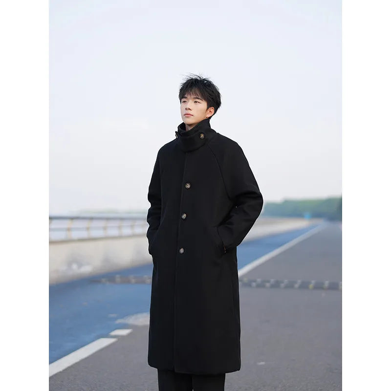 Men's Wool-Look Stand Coat