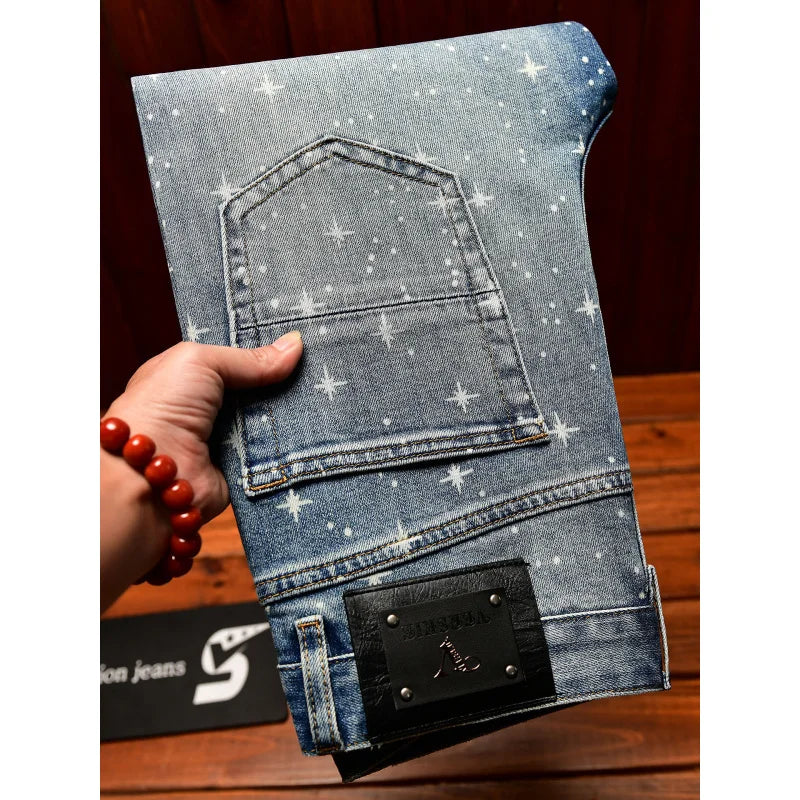 Flash Print Ankle Stretch Jeans