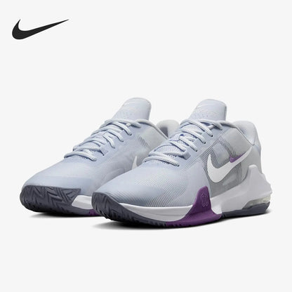 Nike Air Max Impact 4 Versatile And Comfortable Low-Top Men's Basketball Shoes In White DM1124-010 Breathable Casual Shoes - Chicchar Fashion