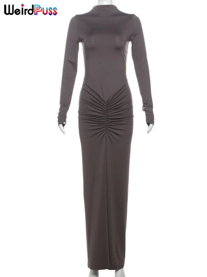 Ruched Bodycon Dress Polyester