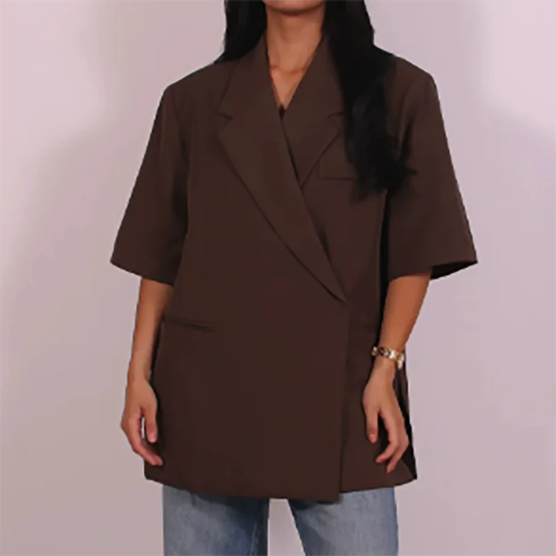 Loose Polyester Blazer Set