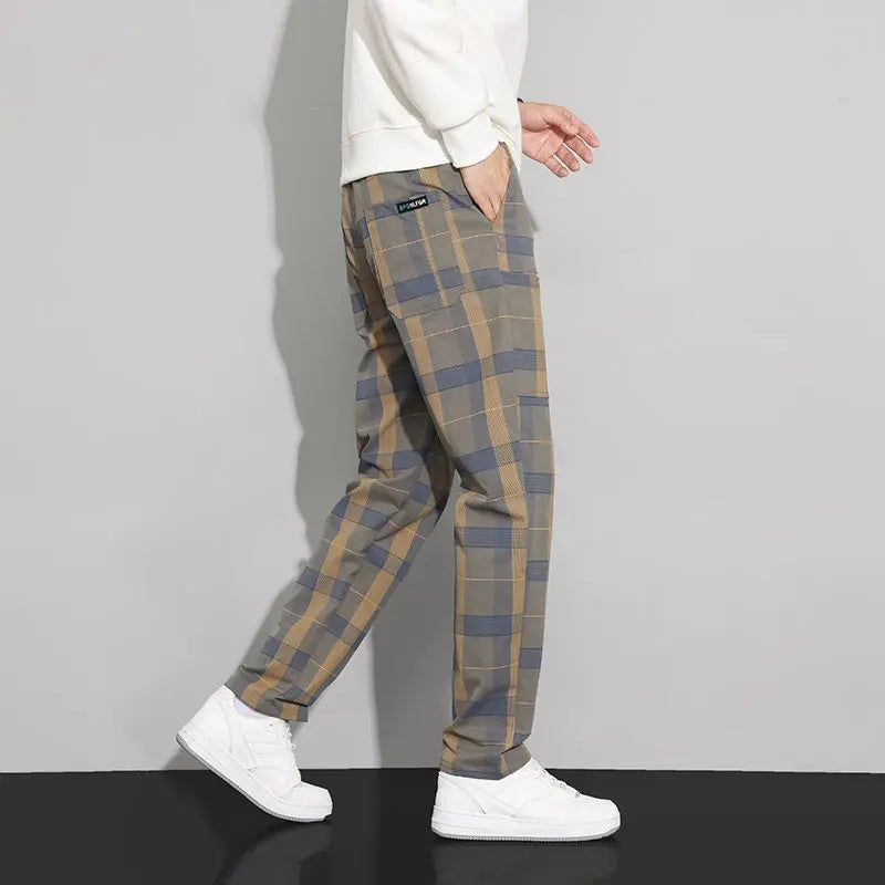 Plaid Harem Cargo Trousers