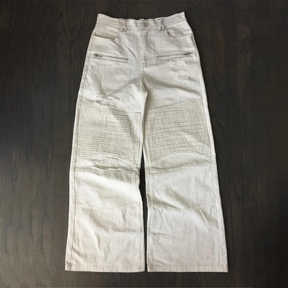 Y2K Biker Denim Zipped Jeans