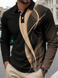 Men's Geometric Polyester Polo