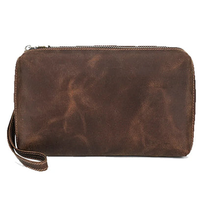 Vintage Men's Clutch Bag RFID Genuine Leather Clutch Wallet Bag Casual Long Purse Large Capacity Travel Handbag Male luxury bags - Chicchar Fashion