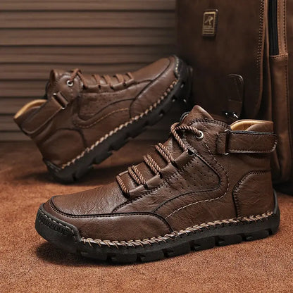 Men's Hand-stitched Boots Plus-size Casual Shoes Comfortable Soft Ankle Boots Outdoor Non-slip Wear Boots Chicchar Fashion