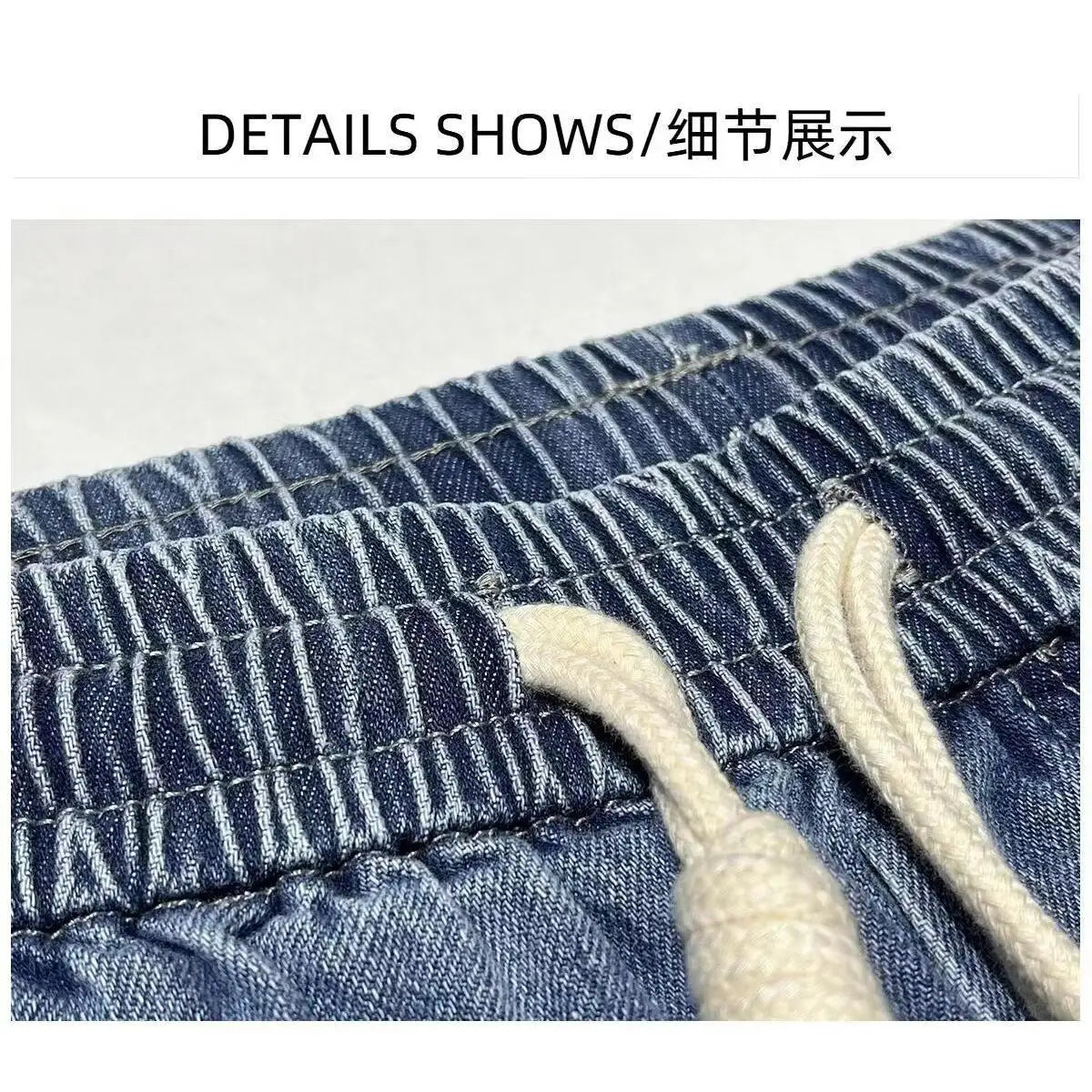 Denim Pinch Shorts Polyester