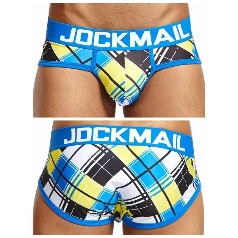 Men Plaid Polyester Briefs Chicchar Fashion