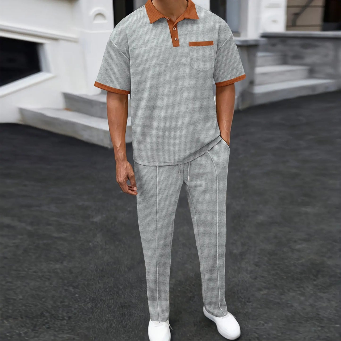 Men's Polyester Colorblock Set