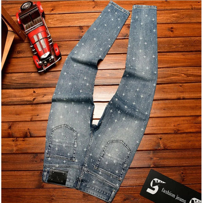 Flash Print Ankle Stretch Jeans