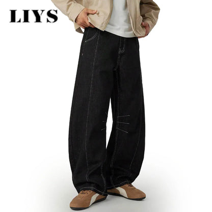 Baggy Wide-Leg Black Denim