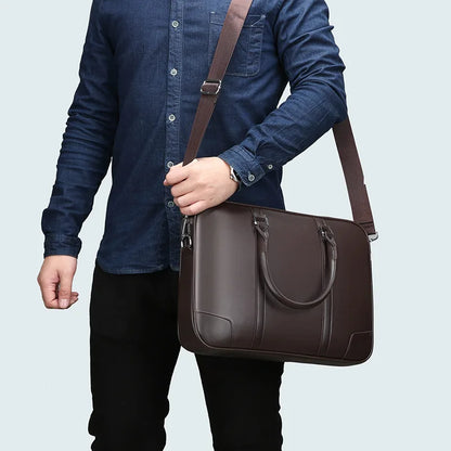 EliteMan Luxe PU Leather Laptop Briefcase