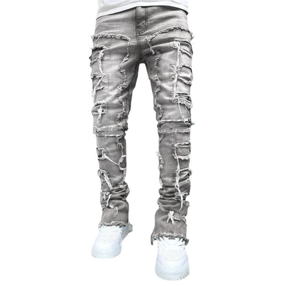 Stretch Patch Denim Jeans Men