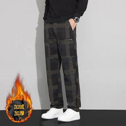 Plaid Harem Cargo Trousers
