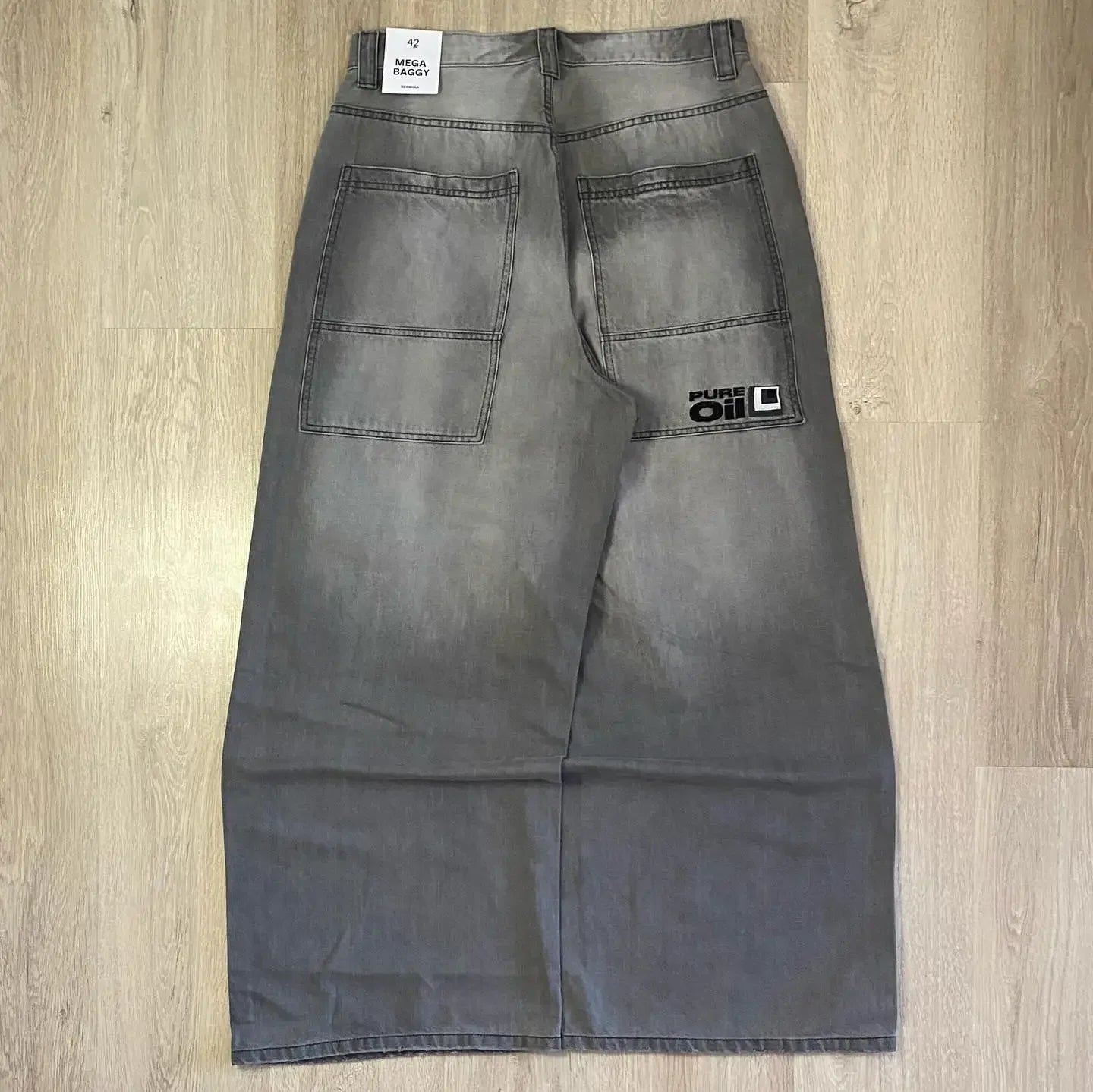 Y2K Embroidered Baggy Denim