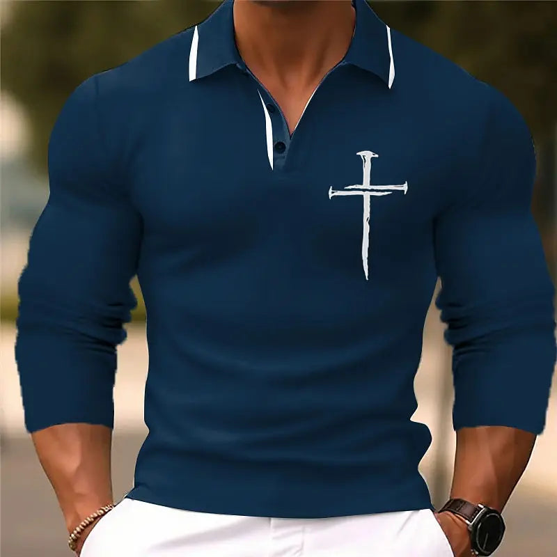 Men's 3D Print Polyester Polo