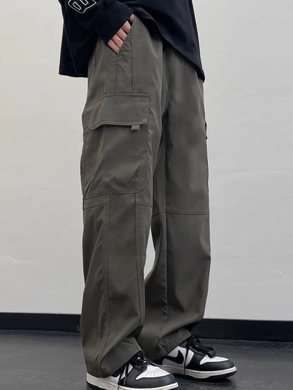 Men Fleece Cargo Joggers