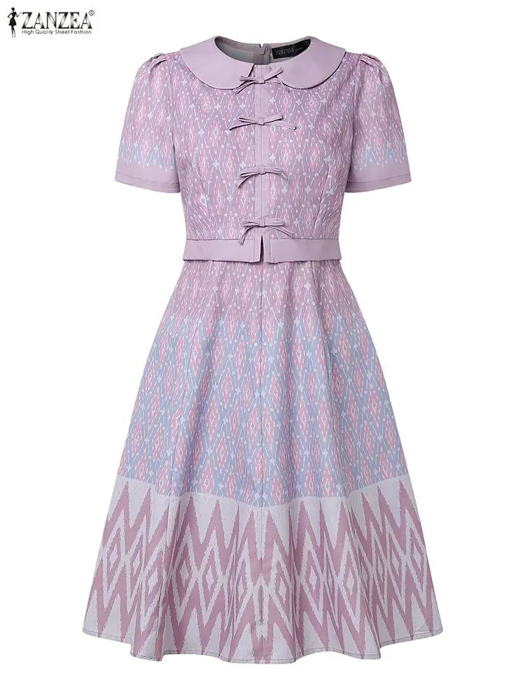 ZANZEA Floral Polyester Dress