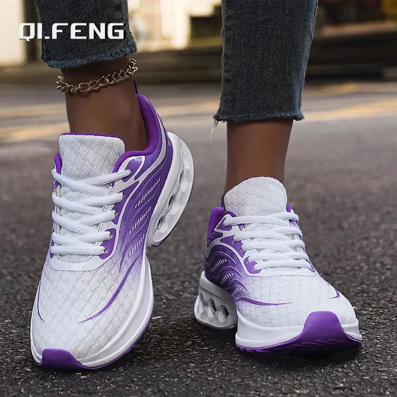 Spring and Autumn New Air cushioned Women's Shoes Mesh Breathable and Lightweight Sneaker Fashionable Casual Running Footwear - Chicchar Fashion