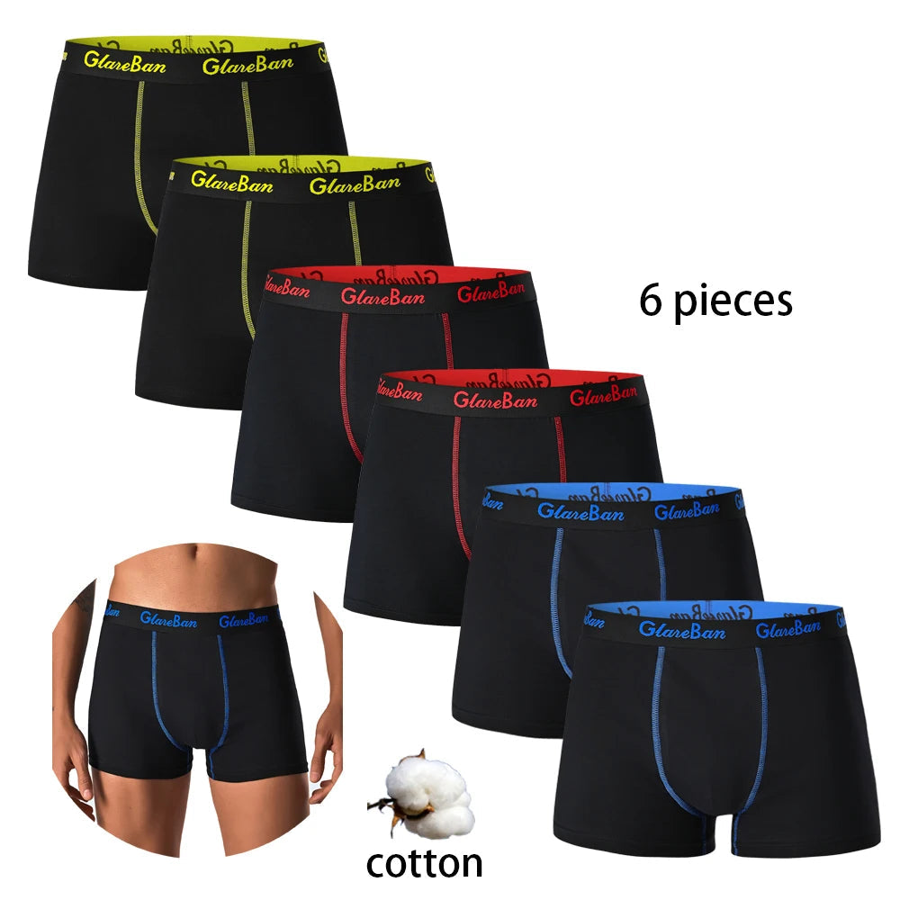 6pcs Men Cotton-Spandex Boxers Chicchar Fashion