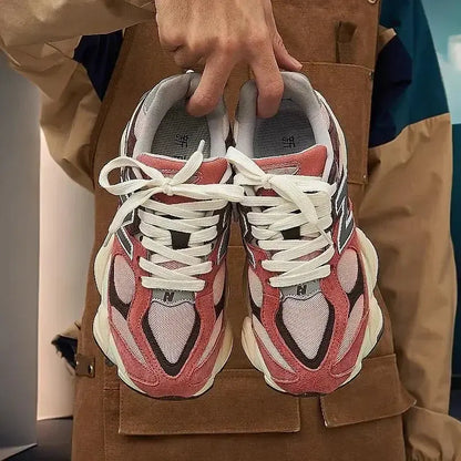 Men's shoes Korean version of thickened cotton shoes plus velvet warm 9060-women's shoes heightened thick-soled dad shoes - Chicchar Fashion