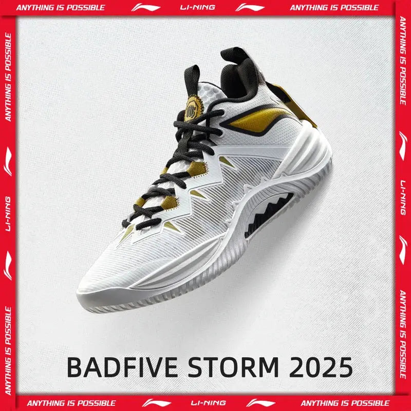 Li-Ning Men BADFIVE STORM 2025 Outdoor Basketball Shoes BOOM Cushioning TUFF OS Wearable LiNing Sports Sneakers ABFV017 - Chicchar Fashion