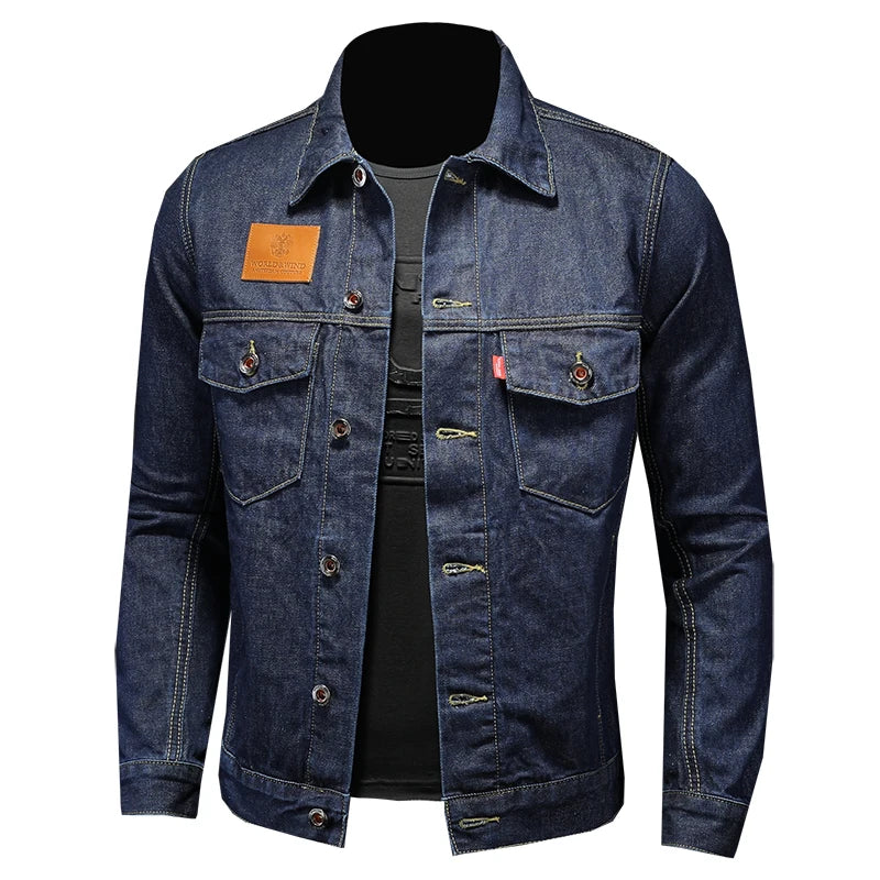 Men's Dark Blue Denim Coat