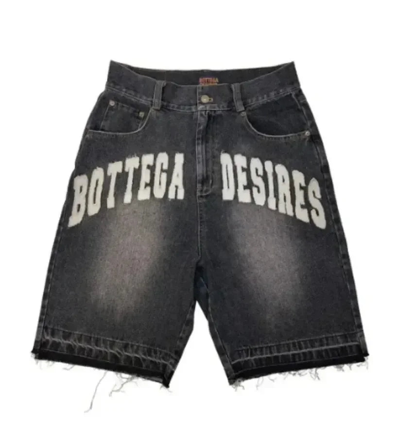 Skateboard Denim Wide Shorts