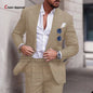 Sky Blue Linen Slim Suit