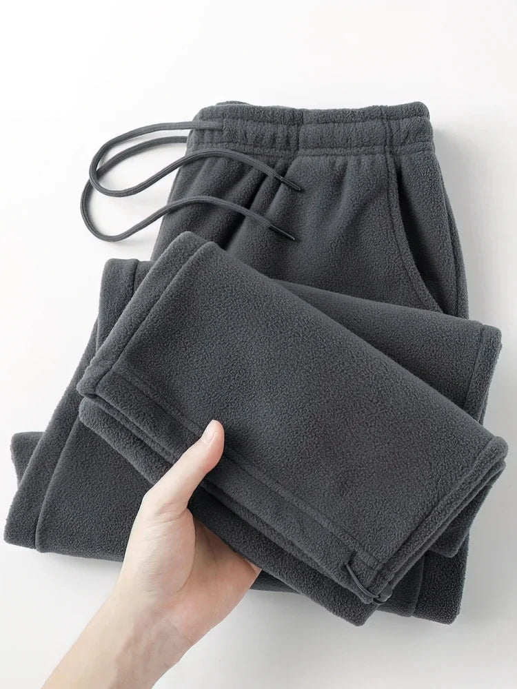 Fleece Wide Leg Baggy Joggers