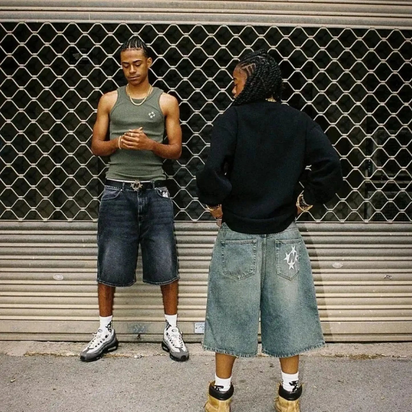 Retro Washed Denim Shorts