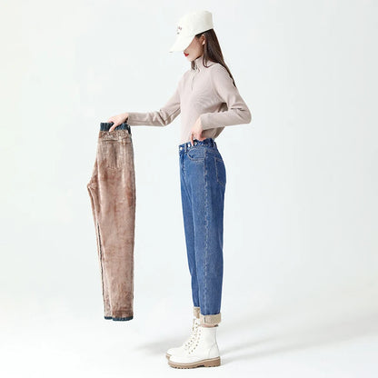 Y2K Fleece-Lined Baggy Jeans