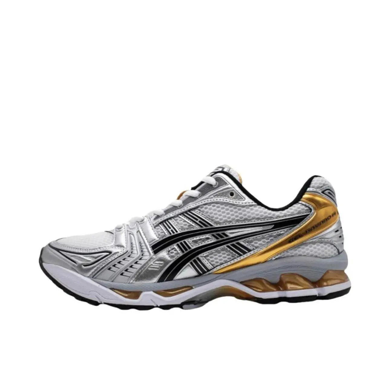 Asics Trendy Cushioned Comfortable Versatile Low Cut Casual Running Shoes for Both Men and Women in Gold Silver and Black - Chicchar Fashion