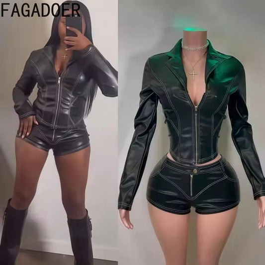 Y2K Punk Faux Leather Set