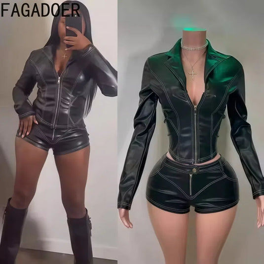 Y2K Punk Faux Leather Set