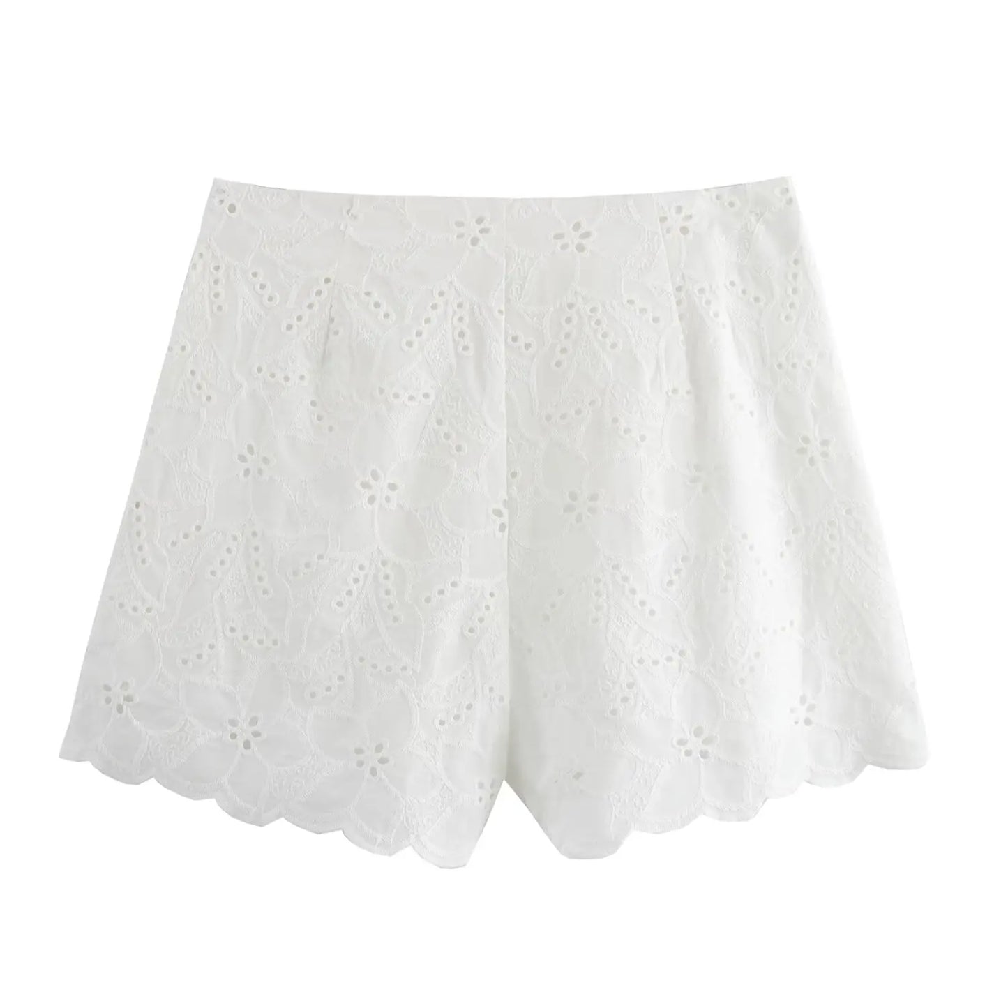 White Lace Blazer Shorts Set