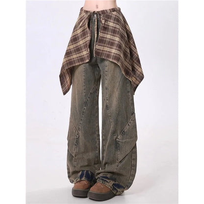 Blue Y2K Baggy Cotton Jeans